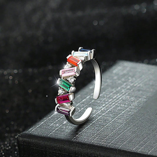 【SilverR4 Colorful Birthstone】 925 Sterling Silver Rings