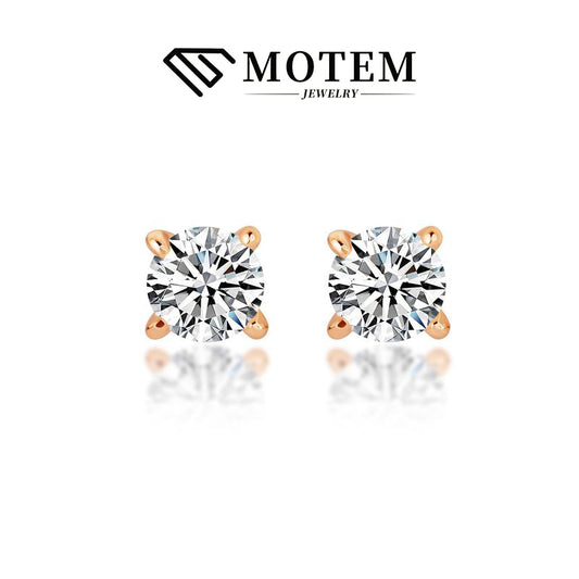 【E2 Classic】 925 Sterling Silver Moissanite Stud Earrings - MOTEMCO