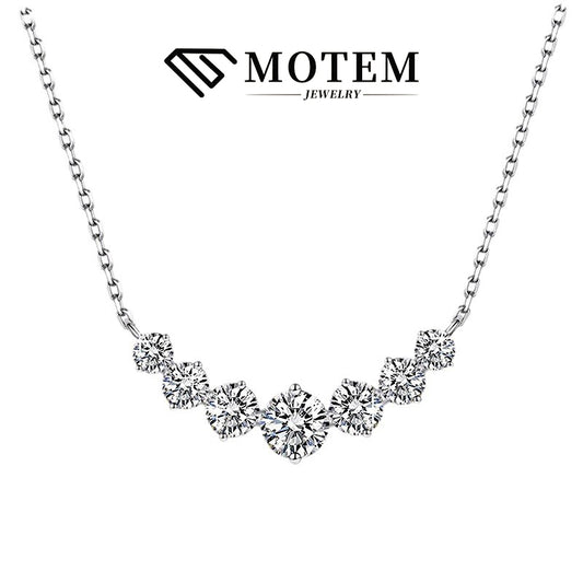 【N20 7 Princesses】 925 Sterling Silver Moissanite Necklace - MOTEMCO