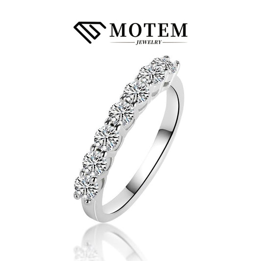 【R4 7 Princesses】 925 Sterling Silver Moissanite Rings - MOTEMCO