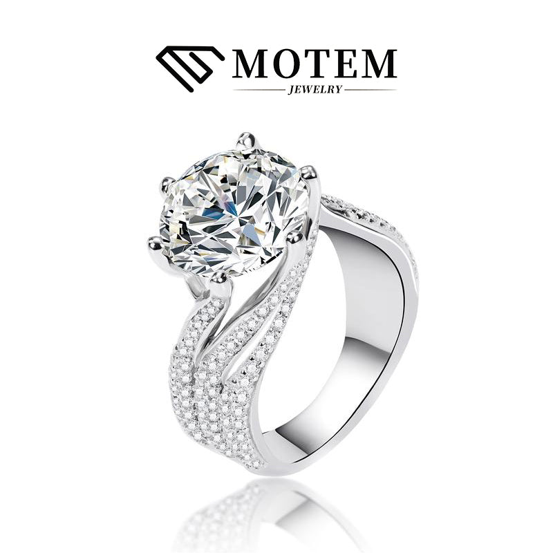 【R5 Eye-catching】 925 Sterling Silver Moissanite Rings - MOTEMCO