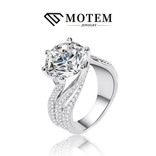 【R5 Eye-catching】 925 Sterling Silver Moissanite Rings - MOTEMCO