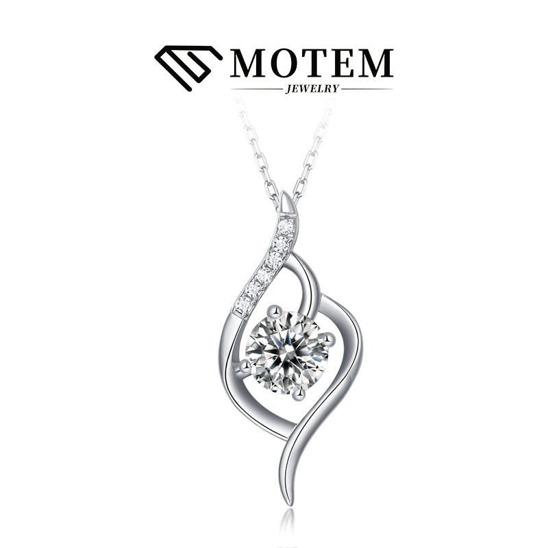 【N22 Love at First Sight】 925 Sterling Silver Moissanite Necklace - MOTEMCO