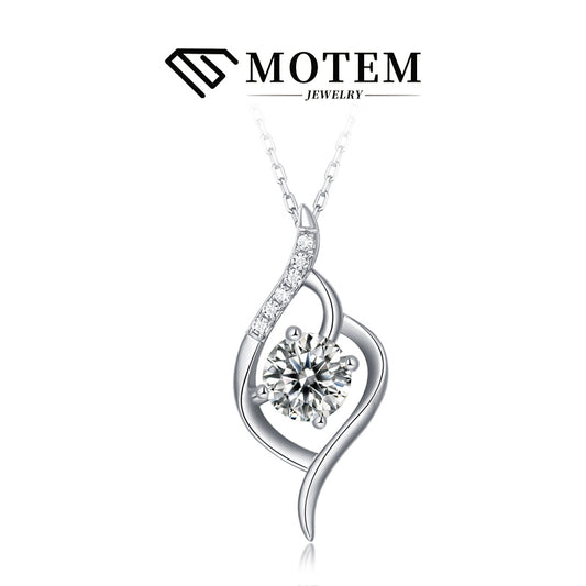 【N22 Love at First Sight】 925 Sterling Silver Moissanite Necklace - MOTEMCO