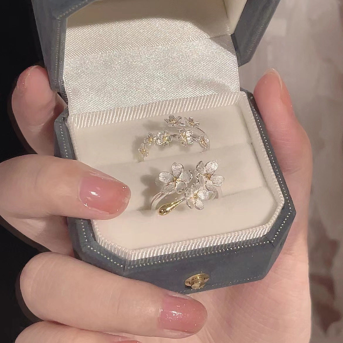 Forget-Me-Not Best Friend Rings (2PCS)