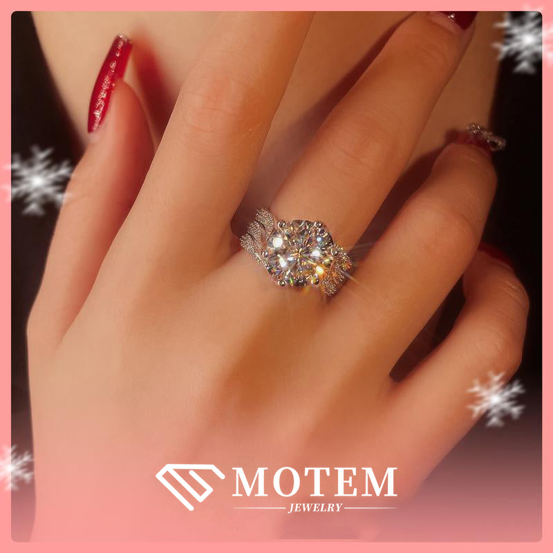 【R5 Eye-catching】 925 Sterling Silver Moissanite Rings - MOTEMCO