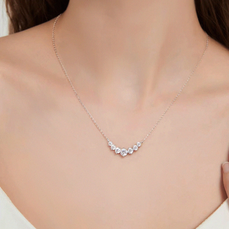 【N20 7 Princesses】 925 Sterling Silver Moissanite Necklace - MOTEMCO