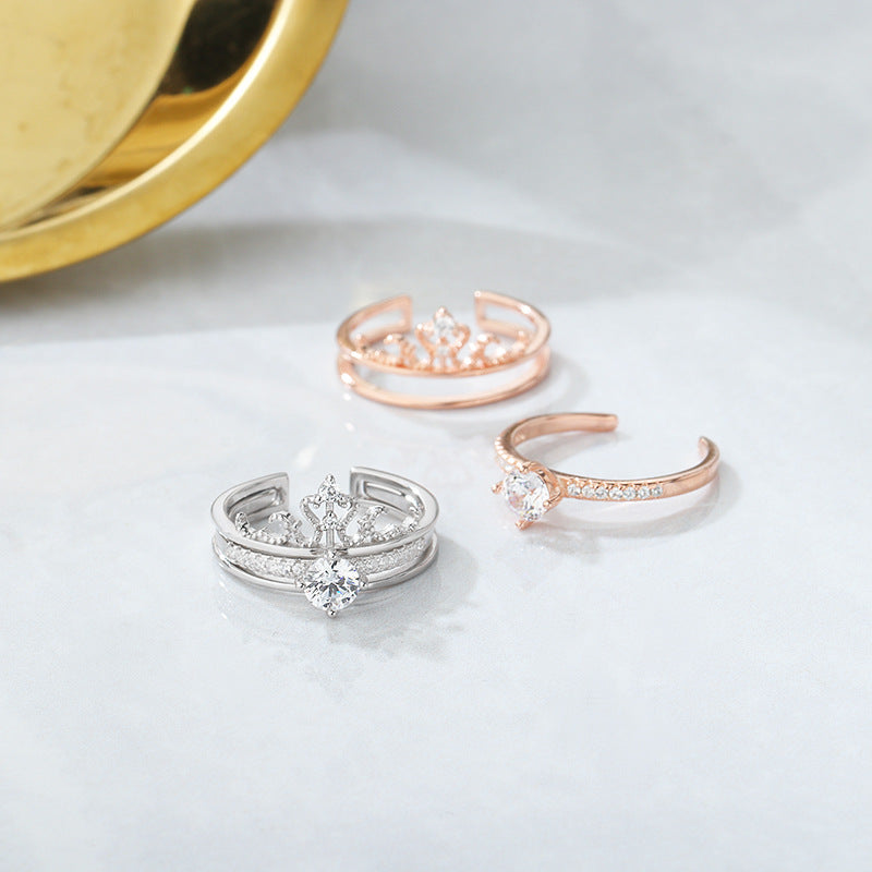 LOVE ME LIKE YOU DO - CROWN RING SET（925 STERLING SILVER RING）